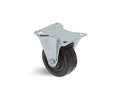Roulette fixe caoutchouc noir diamètre 40 NORAIL 62003