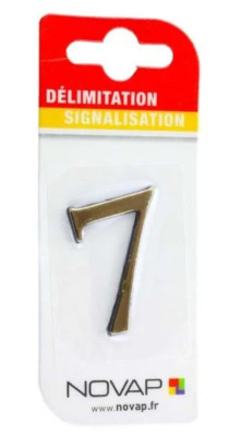 Chiffre autocollant 7 hauteur 40 mm coloris or NOVAP