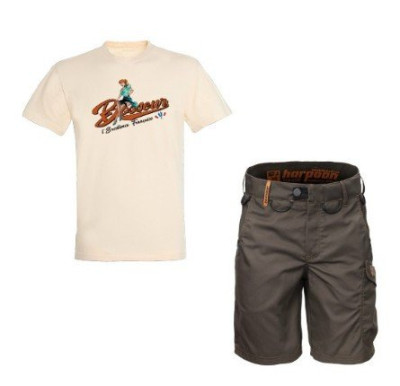 LOT BERMUDAS EBENE 42 + TSHIRT L BOSSEUR