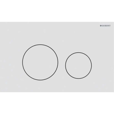 Plaque de déclenchement SIGMA 40 double touche round acier blanc mat 115.628.JT.1 GEBERIT