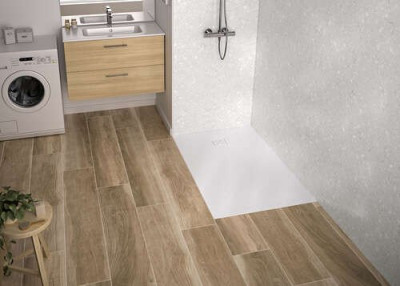 Receveur de douche Kinecity en SMC - Extrat plat 2,5 cm - découpable - PN24 - Aspect pierre Taille 120x90 RD1326 KINEDO DOUCHE
