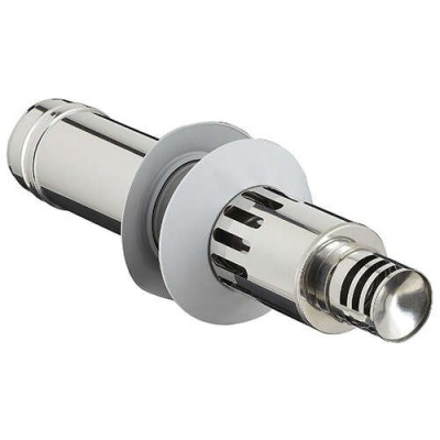 Terminal horizontal réglable pour chaudière étanche fioul ou gaz diamètre 130 / 200 inox THR130EI 17130154/9999 POUJOULAT