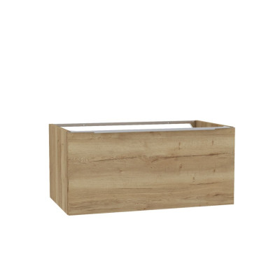 Meuble sous vasque Plénitude L80 cm 1 tiroir P46cm Chêne raphia ALTERNA