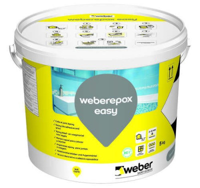 Colle et joint époxy Weberepox easy moka 5 kg 16780502 WEBER
