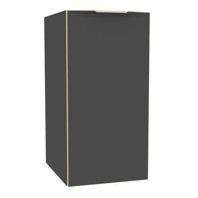 Module sous vasque Plénitude partie droite longueur 30cm 1 porte pour meuble 2 tiroirs profondeur 38 cm Noir mat chant doré et poignée dorée ALTERNA