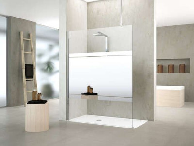 Paroi de douche à l'Italienne Kuadra H 70  extensibilité 67-70 cm verre trempé transparent profilés Bronze Brossé KUADH70-1Q NOVELLINI