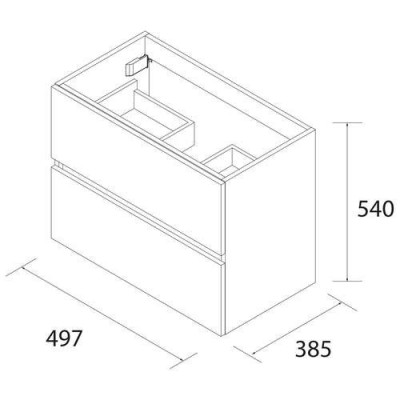 Meuble FUSSION LINE S40 500 L.50 x P.40 x H.54 cm 2 tiroirs finition natural 96680 SALGAR