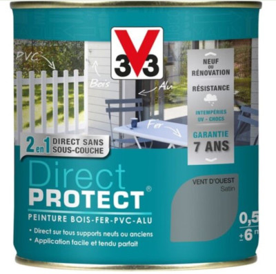 Peinture Direct Protect satin teinte Vent Ouest 0,5 L V33