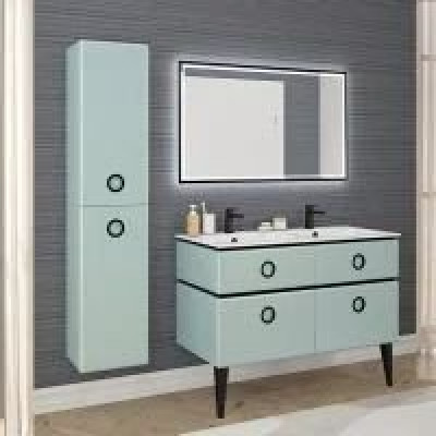Miroir LED NARCISSE Cadre Noir L.120 cm - Classe II - IP44 - CE - Classe énergétique G 1746532 DECOTEC