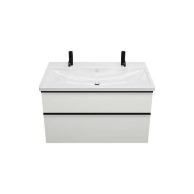 Ensemble EQIO SMART meuble sous-vasque L103 cm avec plan céramique double vasque SFSR103F6295C0001G0252 BURGBAD