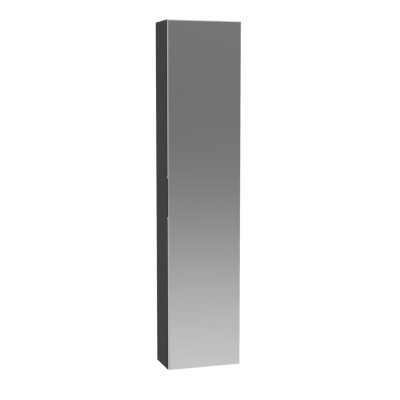 Colonne PLENITUDE H160 cm 1 porte miroir L35 cm P20 cm noir mat ALTERNA