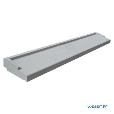 Appui de fenêtre nez arrondi gris largeur 35 cm en 2 éléments longueur totale 210 cm APNA35210G WESER
