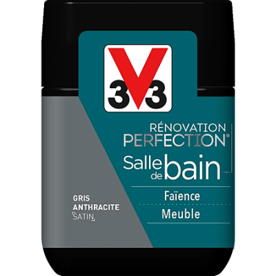 Peinture V33 Rénovation Salle de bain gris anthracite satin 0,075 L réf. 118085