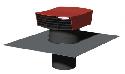 Chapeau de toiture rectangulaire CT-P - plastique ton tuile - Ø 160 mm S&P
