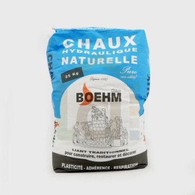 CHAUX HYDRAULIQUE NATURELLE PUR NHL2 25 KG BOEHM MICHEL & CIE