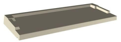 Seuil pour porte fenêtre à vantaux avec isolation, traditionnel, profondeur 39, longueur 140 cm ALENTOUR