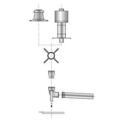KIT RACCORD CHEMINEE RIGIDE PPS DIAMETRE 80 DY717 DE DIETRICH