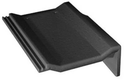 Tuile de rive universelle droite Perspective béton minéral noir 420x332x145 mm 10037390 MONIER