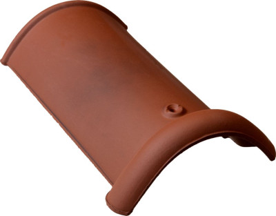 Faîtière/arêtier 1/2 ronde de 40 ventilée terre cuite rouge vieilli 10026593 MONIER