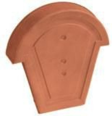 Fronton de faîtière demi-ronde à recouvrement 807 terre cuite anthracite 325x310 mm teinte 050 EDILIANS