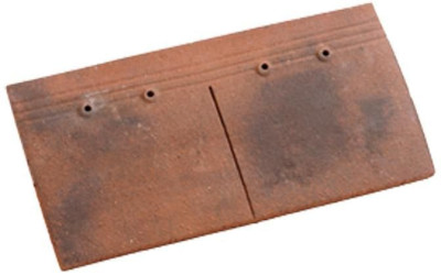 Tuile courte égout/faîtage terre cuite -rouge nuancé 175x345 mm teinte 086 EDILIANS