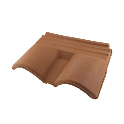 Double de rive sous-faîtière demi-pureau tuile grand moule du sud terre cuite Romane Canal 553RC Brun rustique 103648 TERREAL