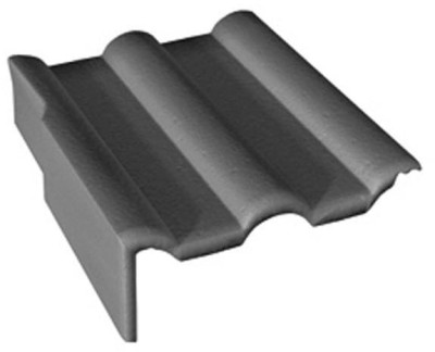 Tuile de rive universelle gauche Double Romane béton minéral noir 420x332x145 mm 10037369 MONIER