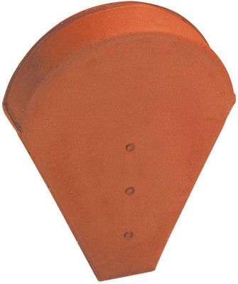 Fronton petit modèle pour faîtière 1/2 ronde et faîtière conique (petite ouverture) terre cuite rouge nuancé teinte 086 EDILIANS