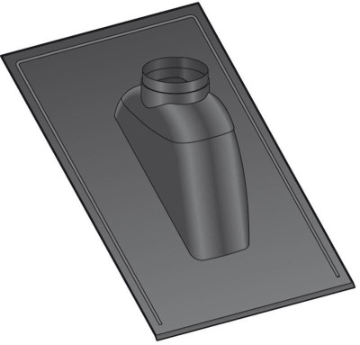 Solin pour toiture ardoise DUALIS, pente 30 à 45 °, diamètre 130 / 200 mm, noir standard (RAL 0323) SAA 45 130 E.I 17130173/323 POUJOULAT