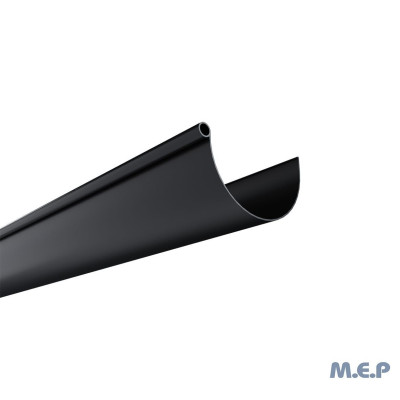 Gouttiere PVC GD33 demi-ronde developpement 33 longueur 4 m NOIR 334N MEP