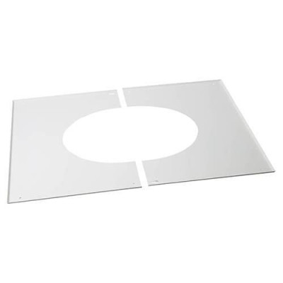 Plaque de propreté THERMINOX TI , pente 41 à 80%, diamètre 150 mm , blanc mat (RAL 9020) 0150146/9020 POUJOULAT