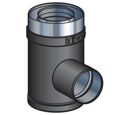Té PGI, diamètre 80 / 130 mm, noir graphite (RAL 9030) TE 80 / 130 PGI 37080750/9030 POUJOULAT