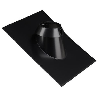 Solin pour toiture ardoise THERMINOX TI, pente 30 à 45°, diamètre 180 mm, noir profond (RAL 9005) 20180074/9005 POUJOULAT