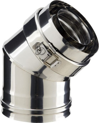 Coude 45° avec collier de jonction PGI, diamètre 80 / 130 mm EC 45 ° 80 / 130PGI Réf. 37080721/9999 POUJOULAT