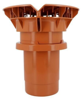 Chapeau aéraulique + adaptateur tuile à douille diamètre 160 mm terracotta VXT16T NICOLL