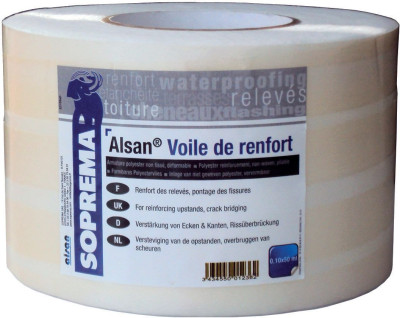 Résine d'étanchéité Alsan toile renfort rouleau de 0,15x10 m SOPREMA