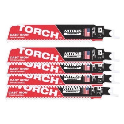 Lame scie sabre TCT Torch nitrus - blister de 5 - 48005561 MILWAUKEE
