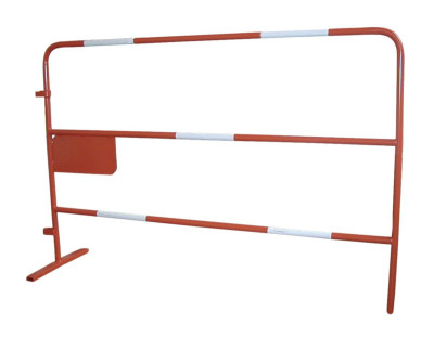Barrière de chantier avec plaque soudée - Longueur 1,50 m - Hauteur 1 m - Ø tube 25 mm - 6,5 kg ALTRAD