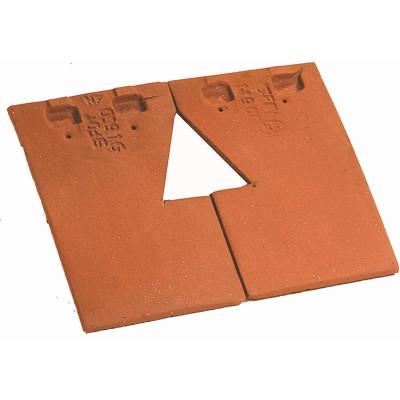 Bi-tuile pour tuile châtière passe-barre écaille 501.23 terre cuite rouge nuancé teinte C1020 EDILIANS