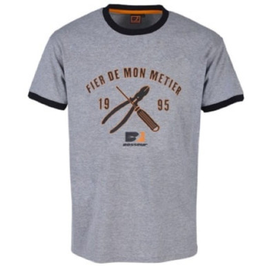 Tee-shirt électricien gris chiné taille M TSD CONFECTION