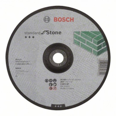 Disque à tronçonner à moyeu déporté Standard For Stone C 30 S BF 230 mm-22,23 mm-3,0 mm 2608603176 BOSCH