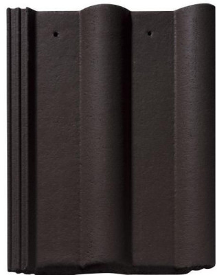 Tuile béton Double Romane Monier Noir 420x330 mm 10037232 MONIER