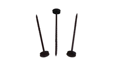 Clou parapluie torsadé tête diamètre 20mm marron longueur 120 mm boîte de 100 UBBINK