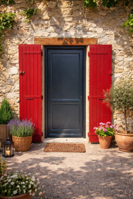 Porte d'entrée Bois Pleine Elina, H.215xl.90 Côte Tableau p.gauche