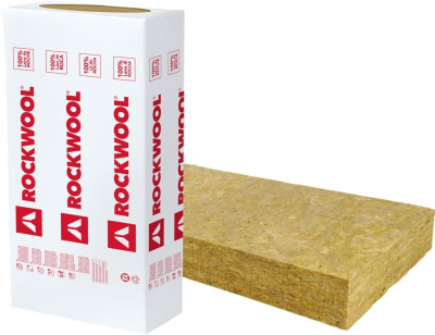 Panneau laine de roche pour isolation mur extérieur Rockfaçade - non revêtu - 1,35x0,6 m - épaisseur 80 mm - R = 2,25 m².K/W ROCKWOOL