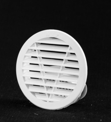 Grille de ventilation ronde diamètre 70mm PVC blanc pour lambris MEP
