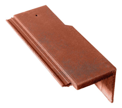 Demi-tuile de rive universelle droite Innotech/Nobilée 10036587 - béton rouge vieilli - 42x14,5 cm MONIER