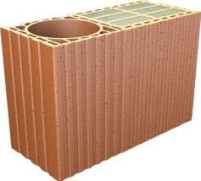 Brique de poteau/tableau ISOBric 20 - terre cuite/laine de roche - 450x200x299 mm POROTHERM