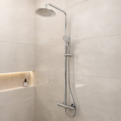 Colonne de douche Mécanique finition Chrome 133x26x52 cm - MOLLY CHROME