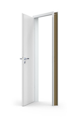Chambranle pour porte à recouvrement à 2 fiches - 204x145 cm - PG - mur de 70/75 mm - prépeint